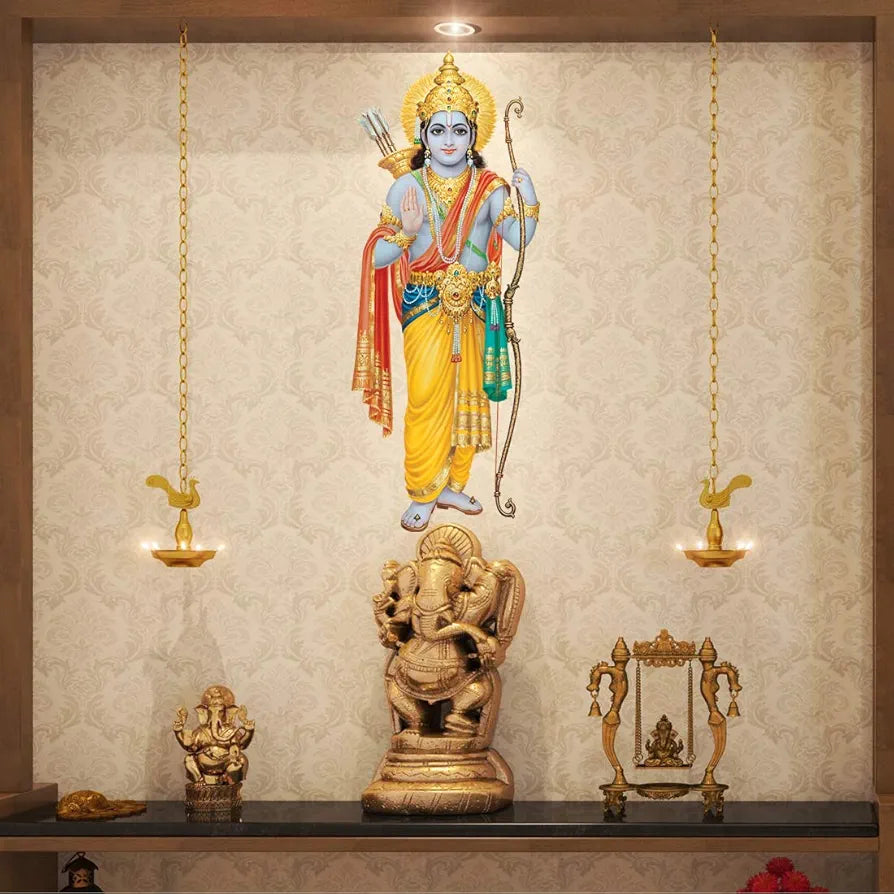 Rangoli White Glossy Vinyl Wall Sticker Premium Self-Adhesive Waterproof Decorative Wall Decal for Bedroom, Living Room, Office & Home Decoration Easy to Apply. Parent-7, Design-1