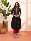 Likha Shaan-E-Avadh Black Floral Embroidery Kurta LIKKUR130 - XL