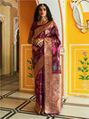 Janasya Floral Woven Design Zari Banarasi Saree