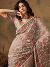 Sangria Floral Embroidered Organza Sarees