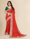 Fabmora Bandhani Embroidered Pure Georgette Saree