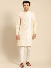 Amodh by Kisah Men Cream Kurta (Set of 2)