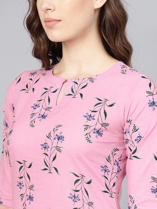 Libas Floral Bliss Side Pocket Cotton Kurta Set