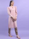 Vishudh Pink Ethnic Motifs Printed Puff Sleeves Kurta