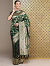 House of Pataudi Floral Zari Silk Blend Banarasi Saree