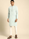 Amodh by Kisah Men Blue & White Kurta (Set of 2)