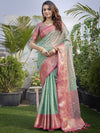 Satrani Woven Design Zari Organza Saree