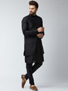 Sojanya Men Black Self Design Kurta with Churidar