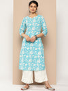 KSUT Blue Ethnic Motifs Printed Kurta