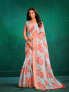 Sangria Floral Printed Linen Saree