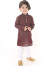 Vastramay Sishu Boys Maroon Handloom Cotton Kurta