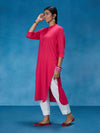 Likha Fuschia Pink Polka Cotton Flex Kurta LIKKUR172 - XL