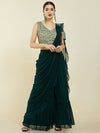 Soch Green & Blue Embellished Ready to Wear Lehenga with Blouse