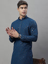 Jompers Geometric Chikankari Embroidered Kurta With Pyjamas