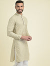 Deyann Men Woven Design Thread Work Cotton Kurta