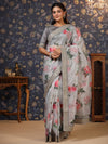 House of Pataudi Floral Printed Sequinned Saree