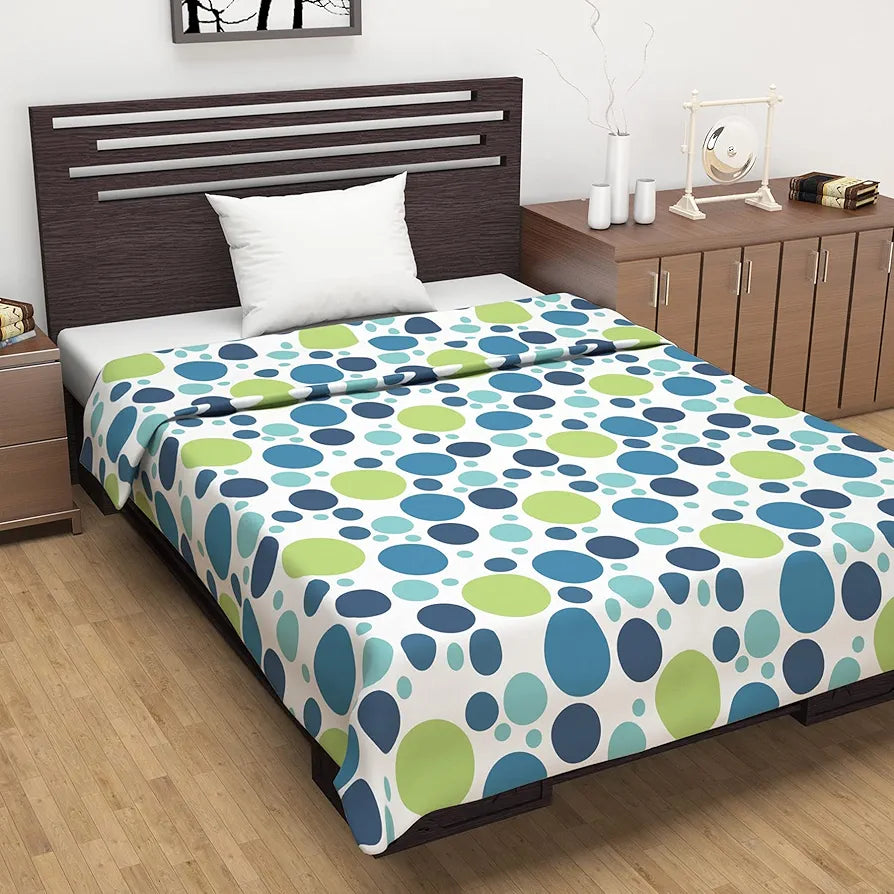 Divine Casa 100% Cotton All Season Reversible Dohar Single Bed Size | AC Blanket | Lightweight Bed Blanket | TC - 120