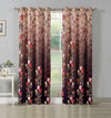 Nendle Polyester Printed Curtains 7 Feet Long Set of 2 Multicolor Brown Colour