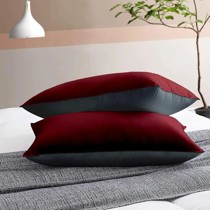 Cloth Fusion Premium Microfiber Soft Pillow Set of 2 for Sleeping, Comfy Hotel Comfort Grade, Vacuum Packed, Standard Size 