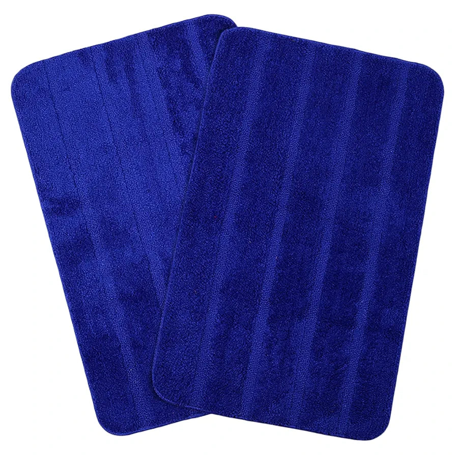 Saral Home Microfiber Soft Anti Slip Water Absorbent Door Mat | Bath Mat with Rubber Bottom | Soft & Super Absorbent Mats for Shower | Quick-Drying Mats for Kitchen Bathroom|Set of 2