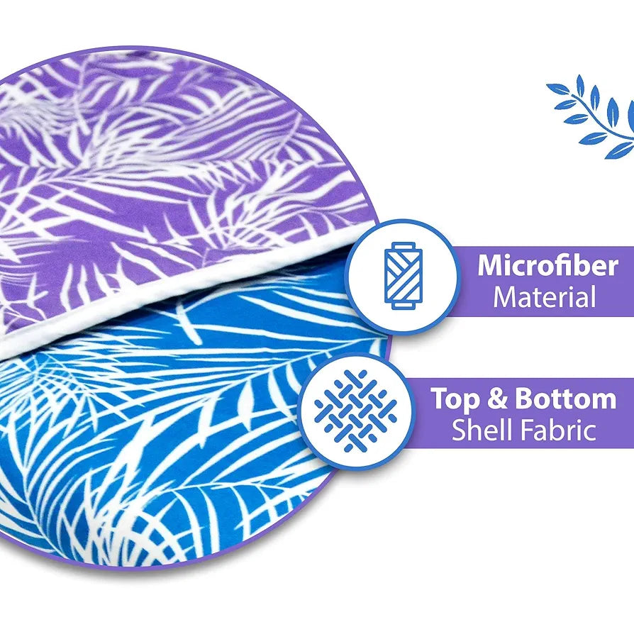 Divine Casa 120 GSM Microfiber Double Dohar | Soft & Lightweight Throw Blanket | Cozy & Breathable | All-Season Comfort | 220 x 205 CM | Leaf Pattern | Aquarius Purple