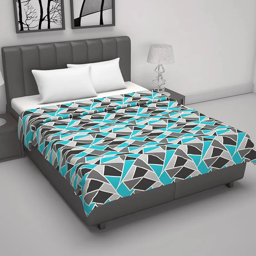 Divine Casa 100% Cotton 144 TC Reversible Geometric Printed Double Bed AC Dohar Blanket for Mild Winter | TC - 144
