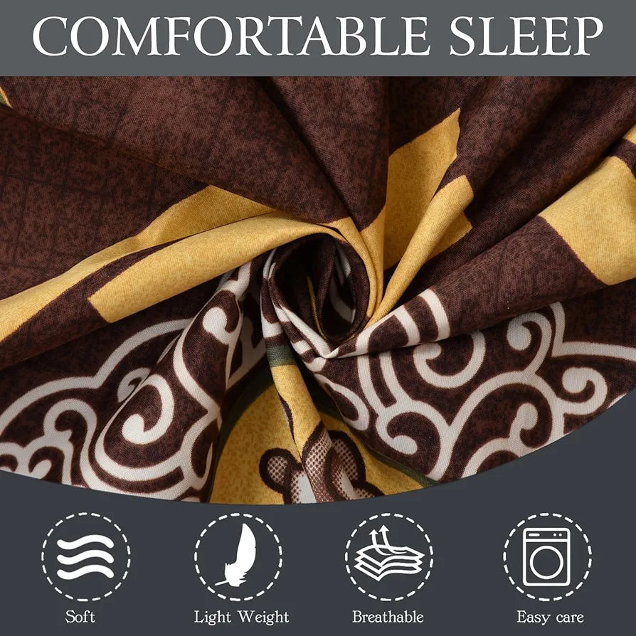 FRESH FROM LOOM Wrinkle Free Hypo-Allergenic Microfiber King Bedsheet For Double Bed|Floral Design Bed Spread With 2 Pillow Covers,144 TC