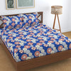 Homefab India 140 TC Microfiber Double Bedsheet with 2 Pillow Covers Blue Beige