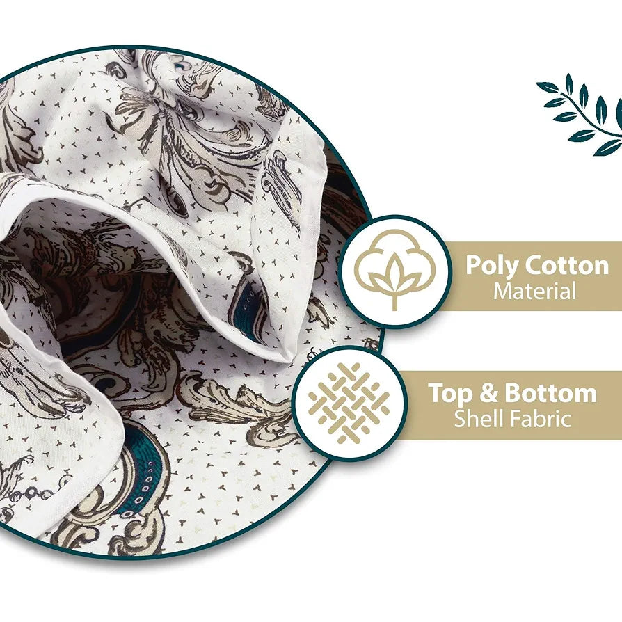 Divine Casa Glace Cotton 120 GSM Reversible Lightweight Printed Double Bed AC Dohar Blanket Quilt - | TC - 120