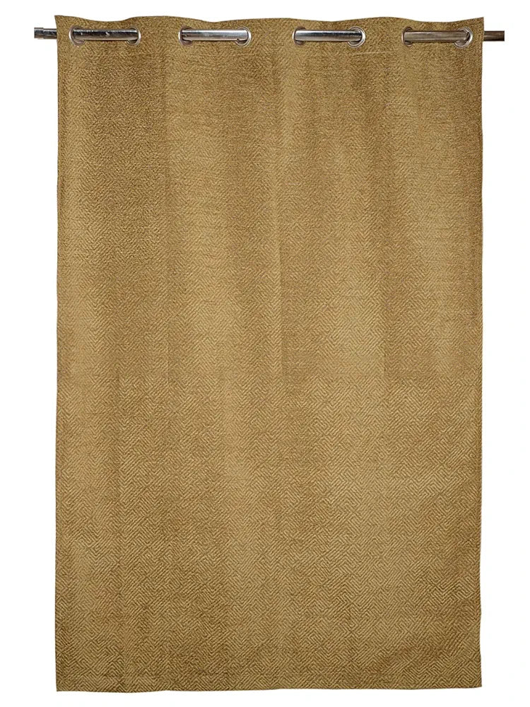 SARAL Home Pacman Chenille Blackout Long Door Curtains 2pc, Gold 4X9 Ft