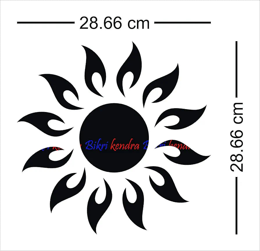 Bikri Kendra - Sun 12 Flame - 3D Acrylic Mirror Wall Stickers 