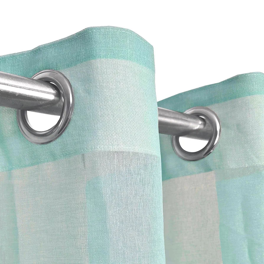 Divine Casa 5 Feet Sheer Window Curtain | Elegant Eggshell Blue Transparent Polyester Panel with Eyelets | Lightweight & Airy Single Curtain for Home Decor
