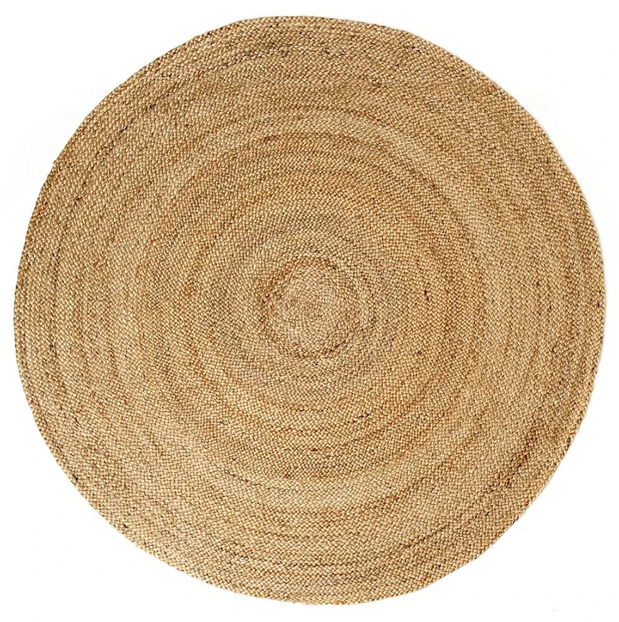 THE HOME TALK Natural Handcrafted Braided Round Jute Rug- 80CM|Traditional Carpet for Living Room,Kitchen,Entryway,Bedroom,Dining Room|Rustic Bohemian Decor| Anti-Skid Carpets for Centre Table