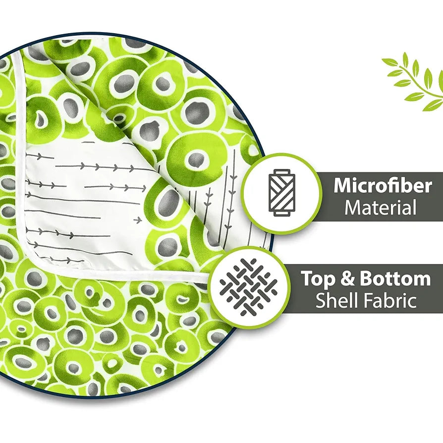 Divine Casa 120 GSM Microfiber Double Dohar | Soft & Lightweight Throw Blanket | Cozy & Breathable | All-Season Comfort | 220 x 205 CM | Cloudy Balls Pattern | Green Glow
