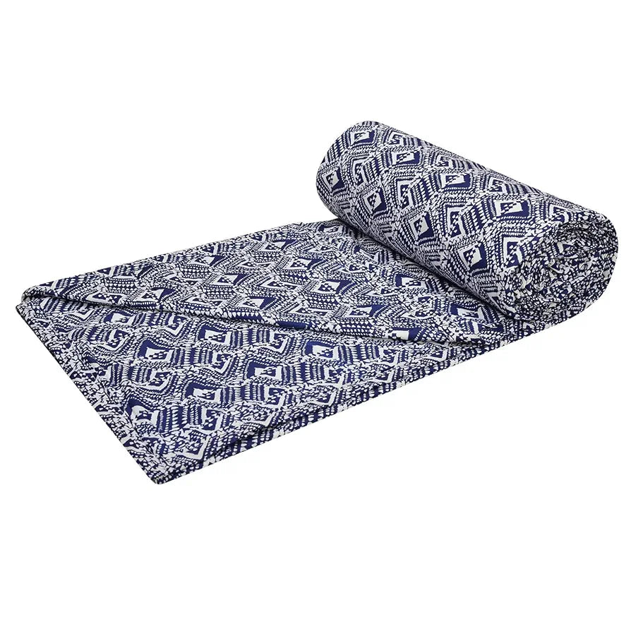 Trance Home Linen 150 GSM Pure Cotton Reversible Dohar Double Bed Size | AC Blanket Comforter | Soft Light-Weight Bed Blanket  - Pack of 1