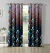 Nendle Polyester Printed Curtains 7 Feet Long Set of 2 Multicolor Sea Green Colour