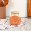Femora Kitchen Storage Jars Borosilicate Glass With Wooden Lid Air Tight Jar | 1000 Ml | Pack of 2