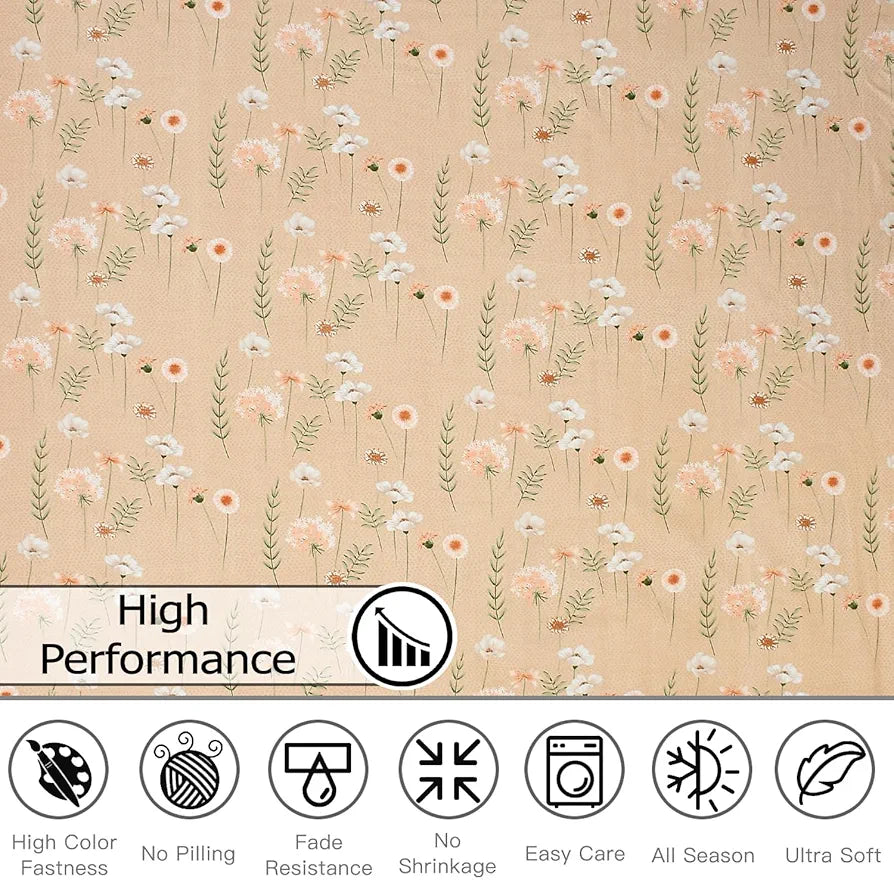 FRESH FROM LOOM Microfiber Soft Cotton Bedsheet for Single Bed 1 Pillow Cover | 200 TC Single Bed Soft Bed Sheet |Hypoallergenic Anti Fade Printed Bed Cover ,Multicolor