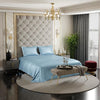 Stoa Paris Satin Bedsheets for Double Bed 300TC Premium Bedsheet with 2 Pillow Covers Colour Dreamy Blue