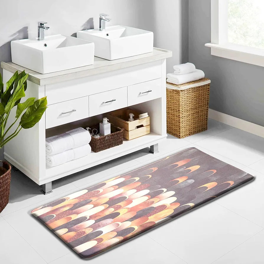 Luxe Home Columbo Anti-Fatigue Kitchen Mat - 51x99 cm Non-Slip Cushioned Comfort Mat - Warm Gradient Pattern Standing Desk Mat - Waterproof and Easy to Clean for Home and Office