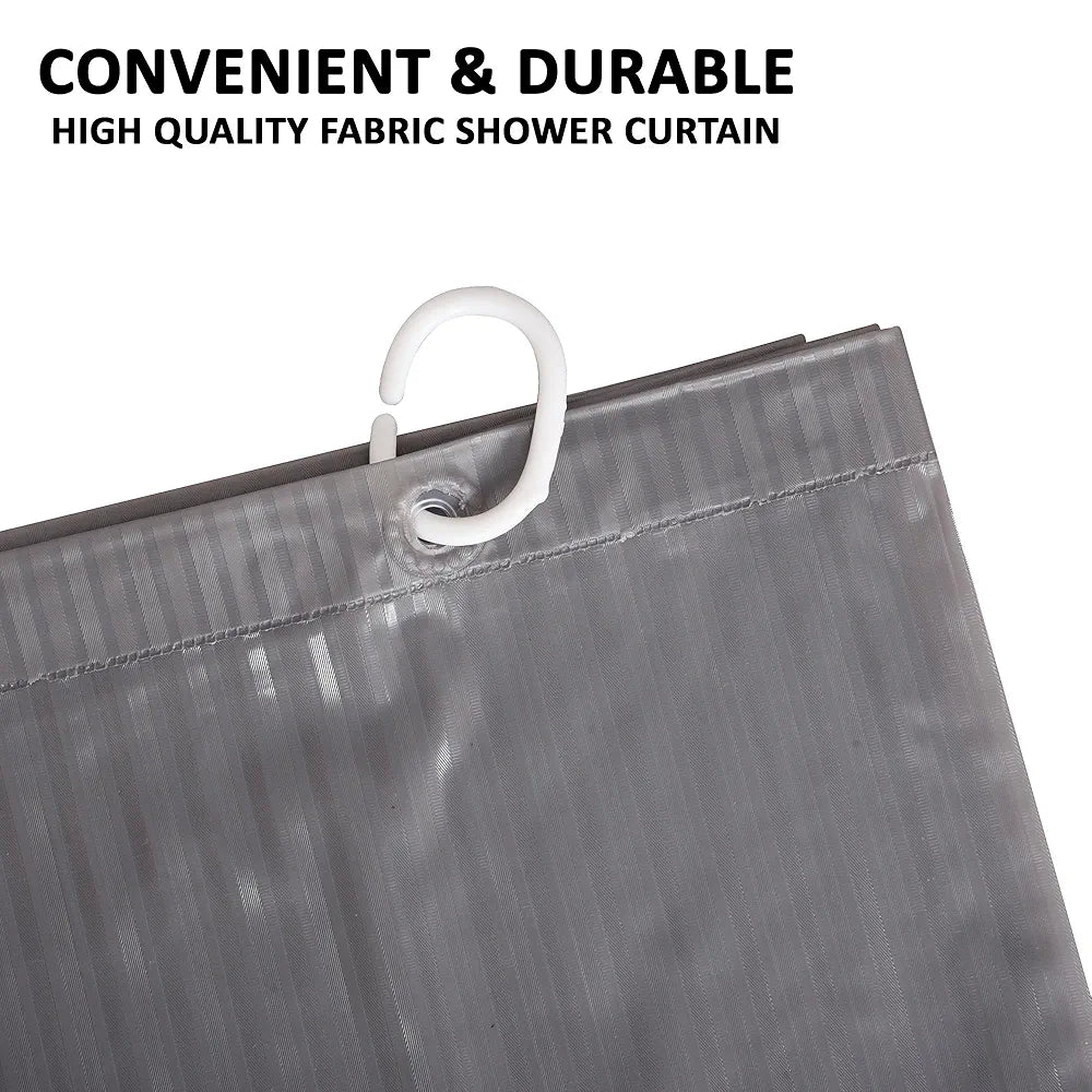Kuber Industries Shower Curtain | 7 Feet | Bathroom Shower Curtain | AC Curtains | PVC Waterproof Window Curtain | Curtains for Bathtub | 8 Rings Curtain | Lining | Grey
