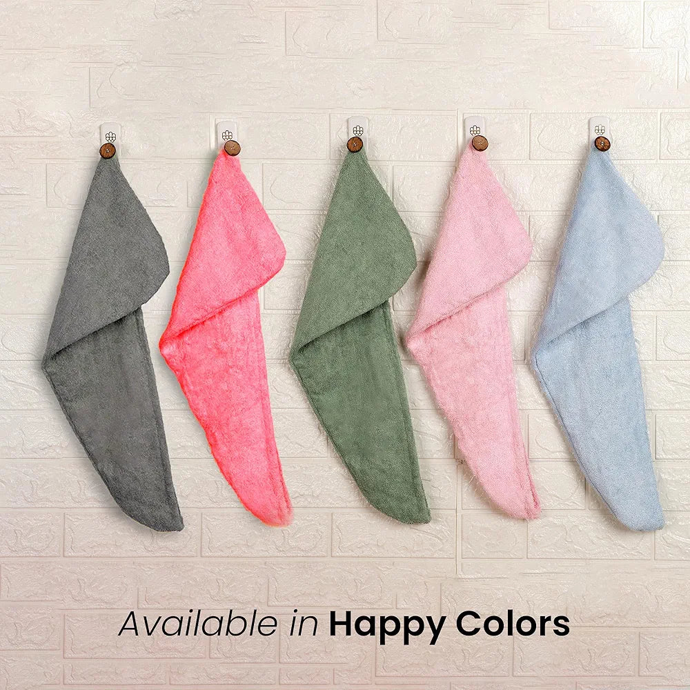 Mush Bamboo Hair Towel | Ultra Soft, Absorbent & Anti Microbial Hair Wrap | Quick Drying 500 GSM Bamboo Towel For Hair,Baby Pink