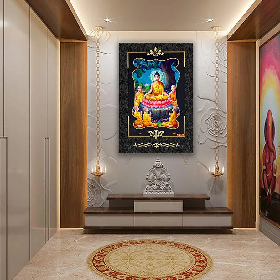 Rangoli MDF Wall Stick Decorative Panel 12x18 Wall Art for Home, Living Room, Bedroom, Office & Decoration. P-1, Design-15