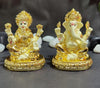 Gold Art India Gold Plated New Chakra Laxmi Ganesha Pair Idol Laxmi Gold Off White Colour