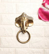 Two Moustaches Brass Ganesha Mask Door Knocker Antique Brown