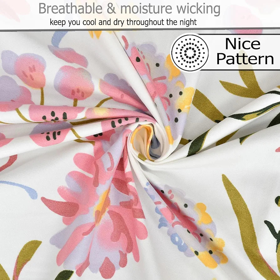 FRESH FROM LOOM Microfiber Soft Cotton Bedsheet for Single Bed | Bedsheet for Single Bed | 200 TC Hypoallergenic Bed Sheet with 1 Pillow Cover | Anti Fade,Printed 