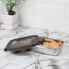 Femora High Steel Rectangle Container With Lock Lid Lunch Box for Office, Storage, Lunch Box | 550 Ml | Set of 3