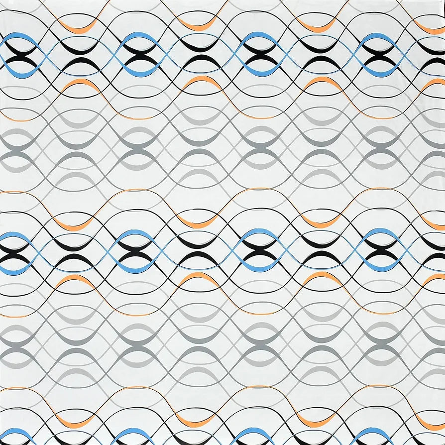 Homefab India 180 TC Microfiber Double BedSheet with 2 Pillow Covers -  -White, Waves