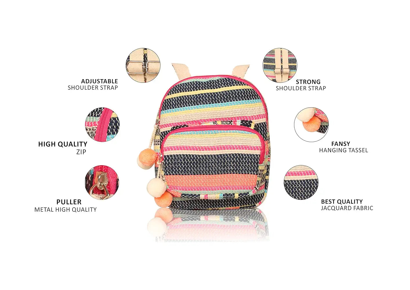 ASTRID Canvas Girls Backpack Medium Size