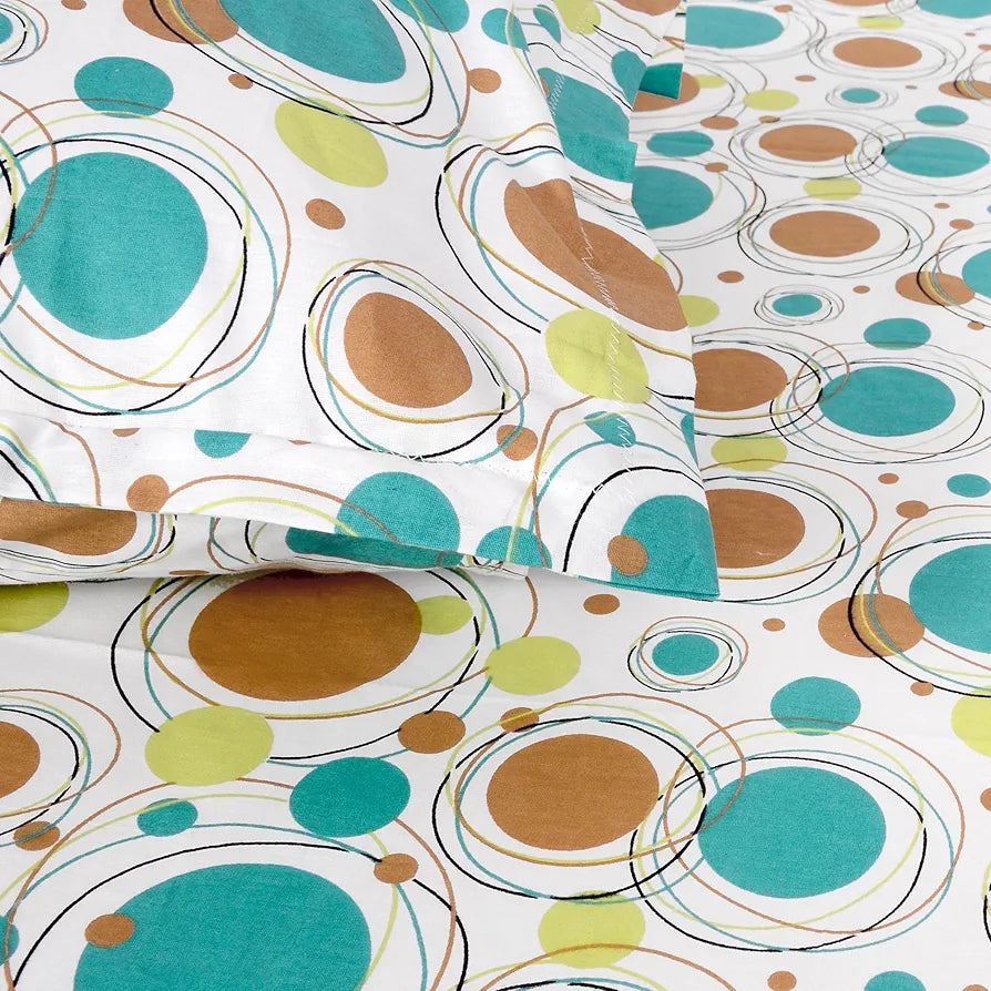 Divine Casa 100% Cotton Bedsheet for Single Bed, 144 TC Bedsheet Single Size Bed Cotton with 1 Pillow Cover 
